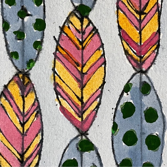 Abstract Pattern Gouache Art Painting. Colorful NEW - Picture 4 of 4